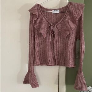 Old Navy Women's Mauve Ribbed Cardigan